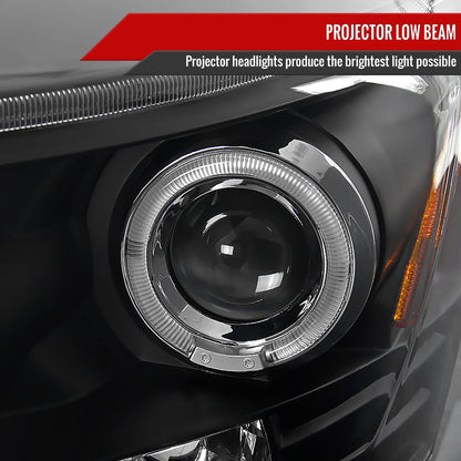2006-2008 Dodge RAM 1500/ 2006-2009 RAM 2500 3500 Dual Halo Projector Headlights (Matte Black Housing/Clear Lens)