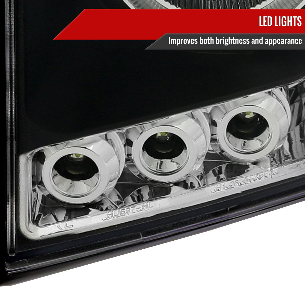 2006-2008 Dodge RAM 1500/ 2006-2009 RAM 2500 3500 Dual Halo Projector Headlights (Matte Black Housing/Clear Lens)