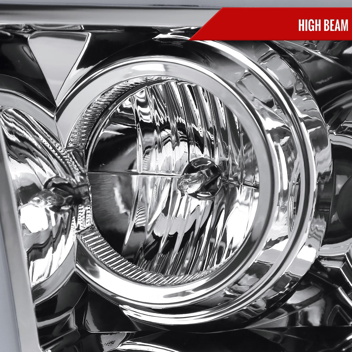 2009-2018 Dodge RAM 1500 / 2019-2021 RAM Classic / 2010-2018 RAM 2500 3500 Switchback Sequential LED C-Bar Projector Headlights (Chrome Housing/Clear Lens)