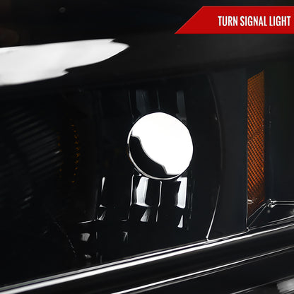 2009-2018 Dodge RAM 1500 / 2019-2021 RAM Classic / 2010-2018 RAM 2500 3500 Dual Halo Projector Headlights (Jet Black Housing/Clear Lens)