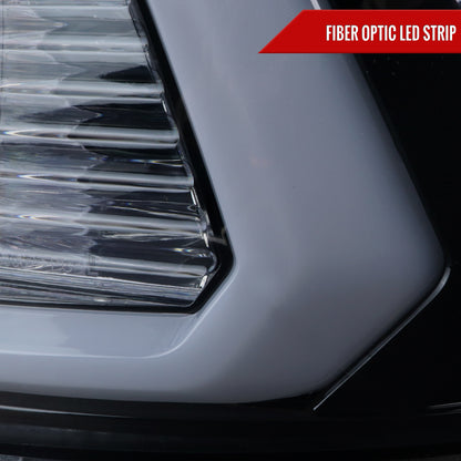 2009-2018 Dodge RAM 1500 / 2019-2021 RAM Classic / 2010-2018 2500 3500 LED C-Bar Projector Headlights (Glossy Black Housing/Smoked Lens)