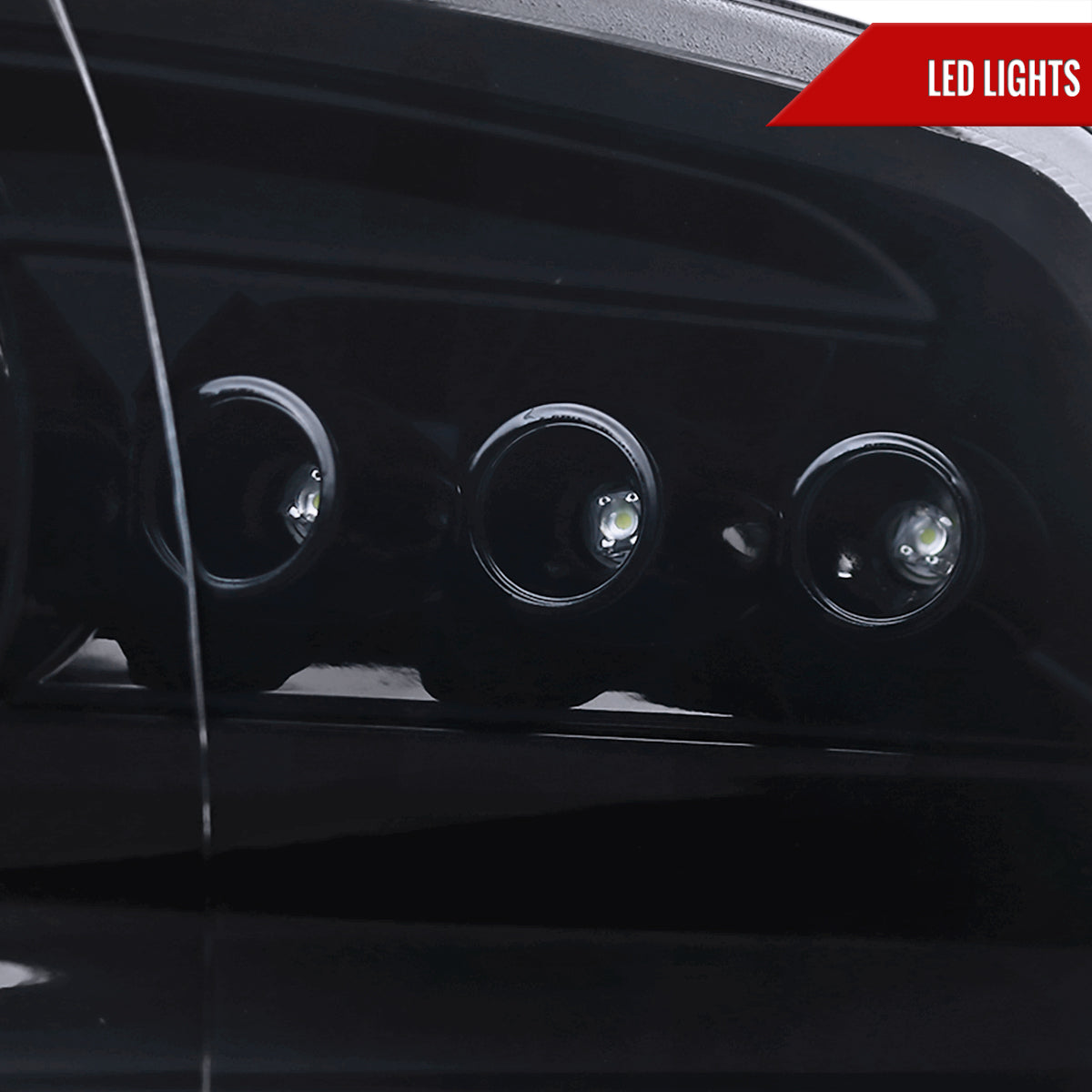 2009-2018 Dodge RAM 1500 / 2019-2021 RAM Classic / 2010-2018 RAM 2500 3500 Dual Halo Projector Headlights (Glossy Black Housing/Smoked Lens)