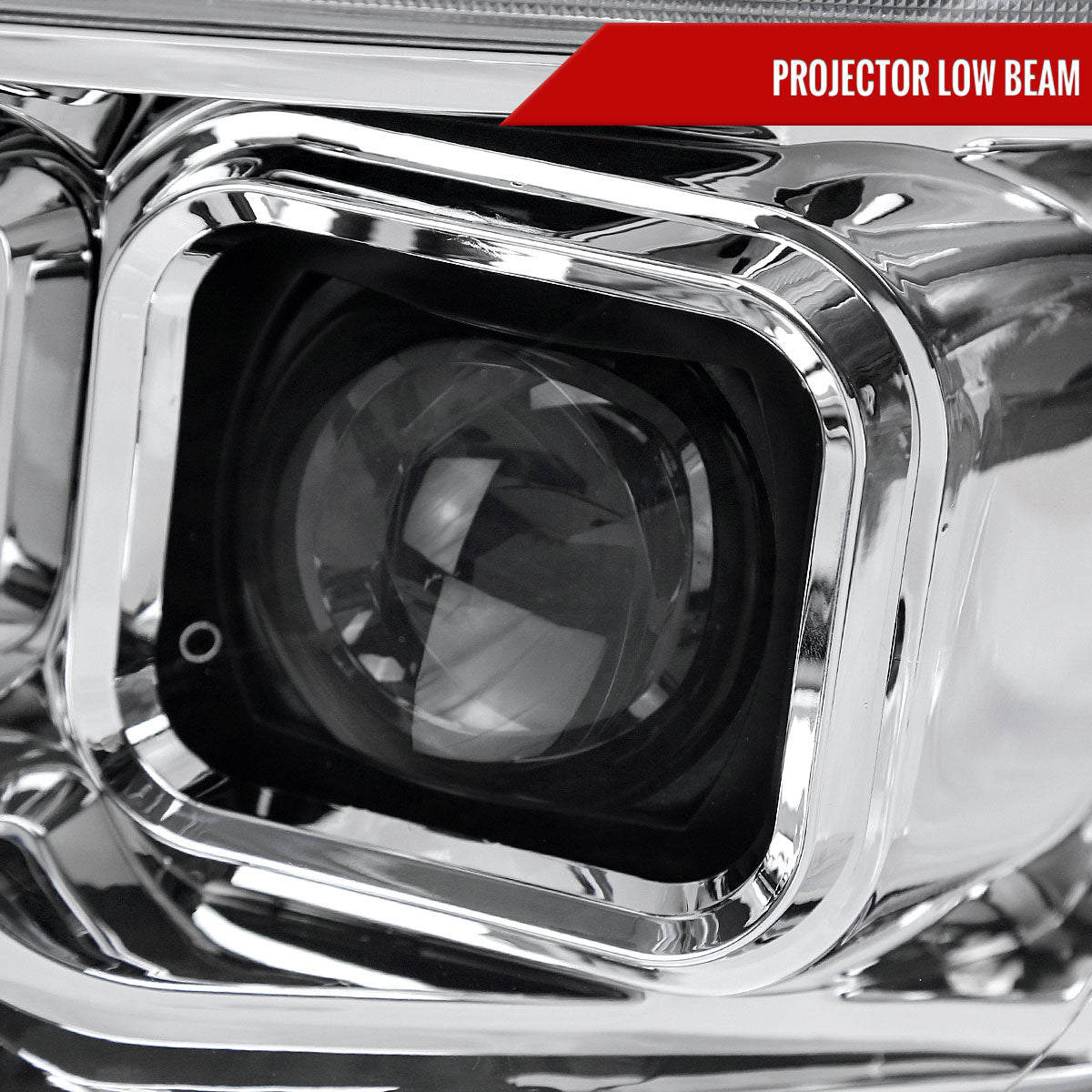 2009-2018 Dodge RAM 1500  / 2019-2021 RAM Classic / 2010-2018 RAM 2500 3500 Switchback Sequential Projector Headlights (Chrome Housing/Clear Lens)