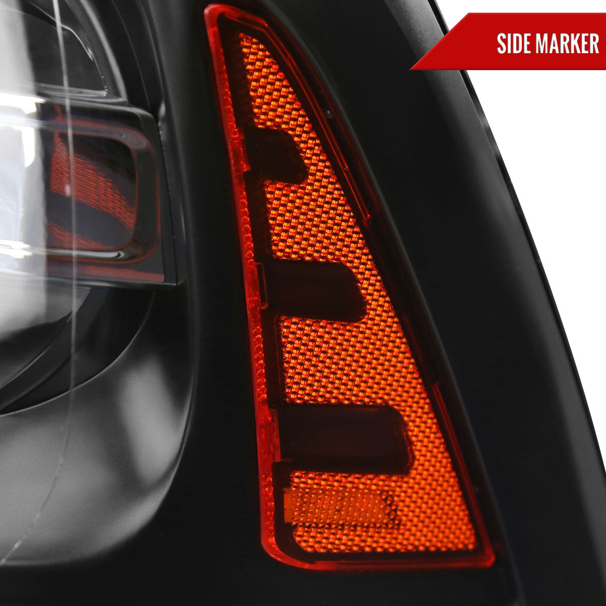 2009-2018 Dodge RAM 1500 / 2019-2021 RAM Classic / 2010-2018 RAM 2500 3500 Switchback Sequential LED Bar Projector Headlights (Matte Black Housing/Clear Lens)