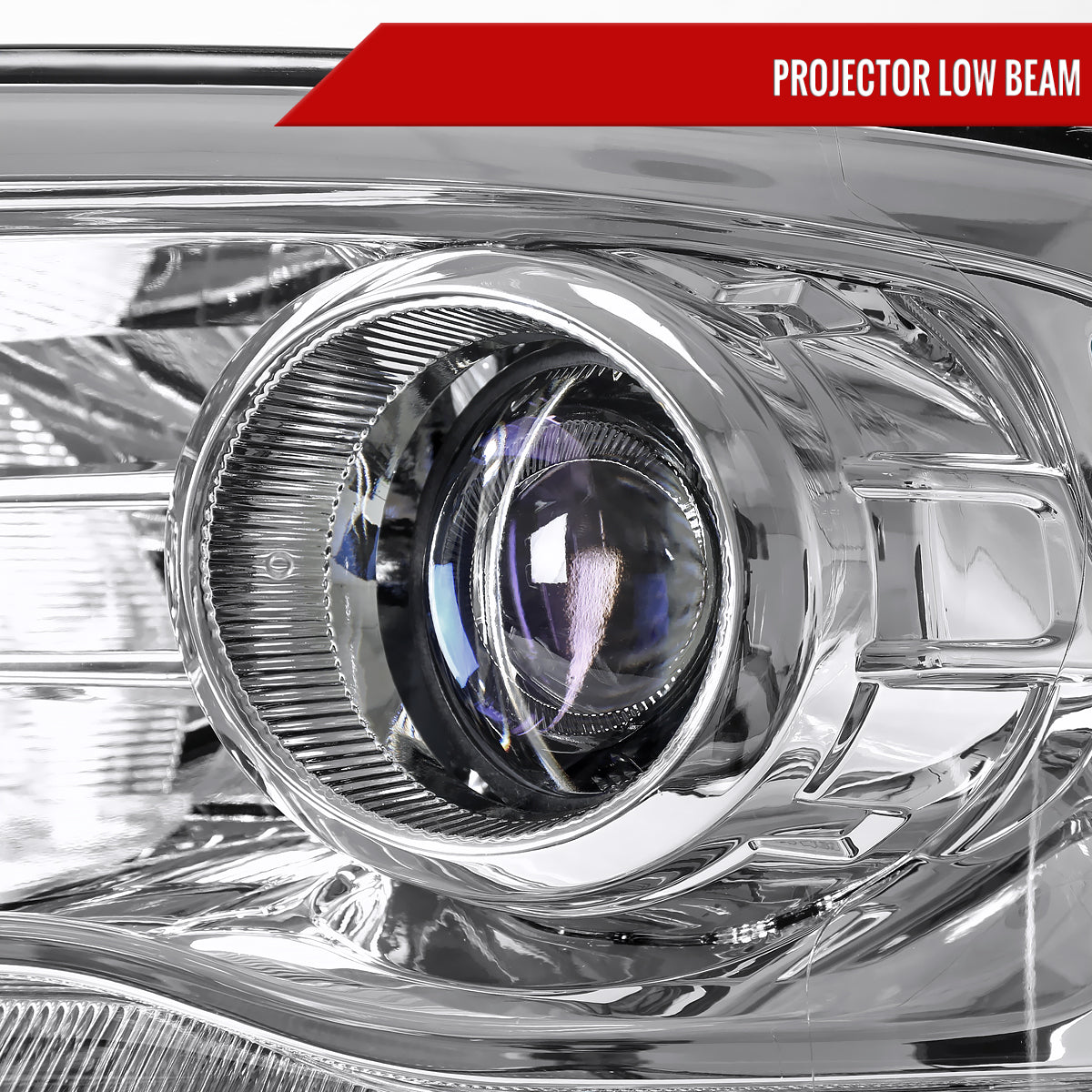 2013-2018 Ram 1500 2500 3500 Sequential LED Bar Signal Projector Headlights (Chrome Housing/Clear Lens)