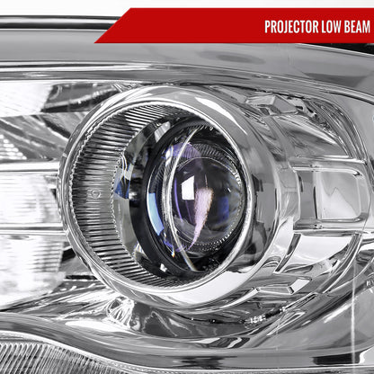 2013-2018 Ram 1500 2500 3500 Sequential LED Bar Signal Projector Headlights (Chrome Housing/Clear Lens)