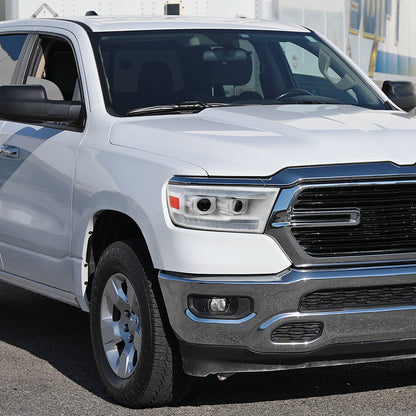 2019-2024 Dodge RAM 1500 Switchback Sequential LED Turn Signal Projector Headlights (White Housing/Clear Lens)