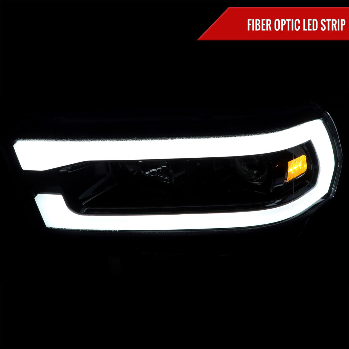 2019-2024 Dodge RAM 2500/3500/4500/5500 LED Tube Projector Headlights (Jet Black Housing/Clear Lens)