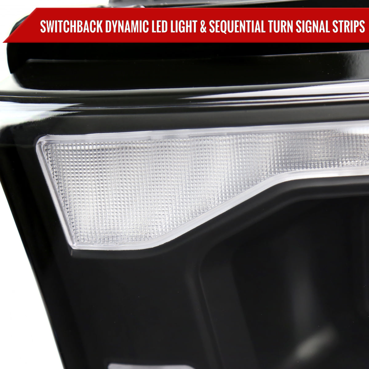 2019-2024 Dodge RAM 2500/3500/4500/5500 Switchback Sequential LED Turn Signal Projector Headlights (Matte Black Housing/Clear Lens)