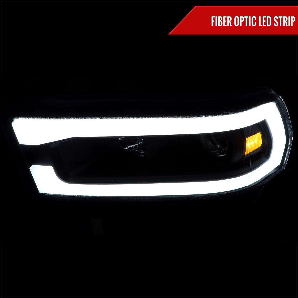 2019-2024 Dodge RAM 2500/3500/4500/5500 LED Tube Projector Headlights (Matte Black Housing/Clear Lens)