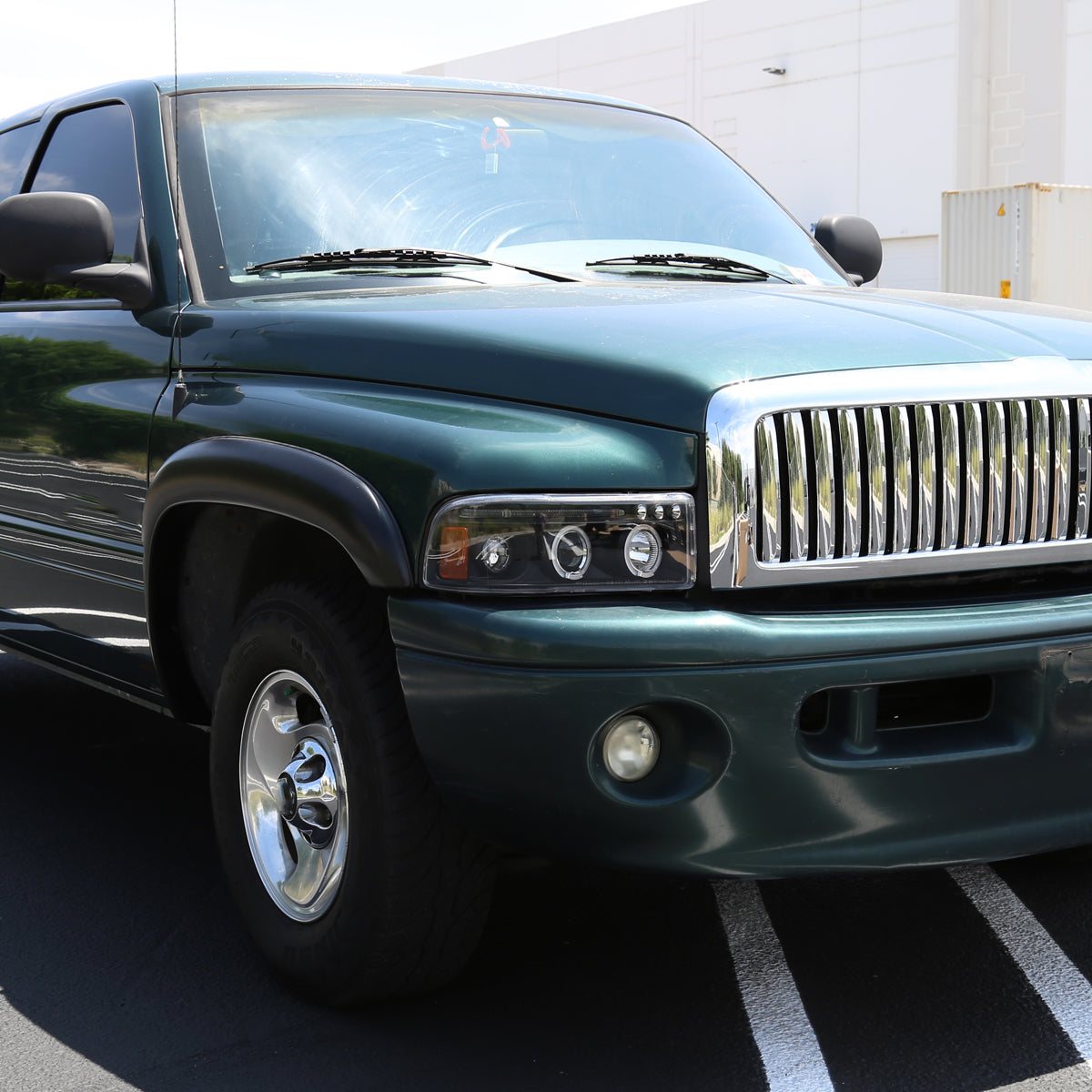 1994-2001 Dodge RAM Dual Halo Projector Headlights (Matte Black Housing/Clear Lens)