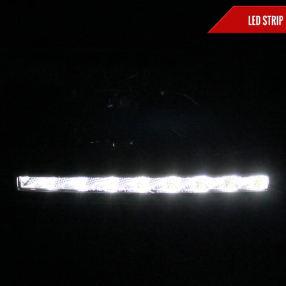 1994-2001 Dodge RAM 1500/ 1994-2002 RAM 2500 3500 Projector Headlights w/ SMD LED Light Strip (Black Housing/Smoked Lens)