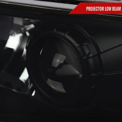 1994-2001 Dodge RAM 1500/ 1994-2002 RAM 2500 3500 Projector Headlights w/ SMD LED Light Strip (Black Housing/Smoked Lens)