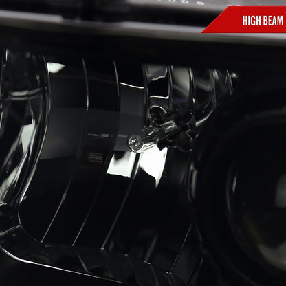 1994-2001 Dodge RAM 1500/ 1994-2002 RAM 2500 3500 Projector Headlights w/ SMD LED Light Strip (Black Housing/Smoked Lens)