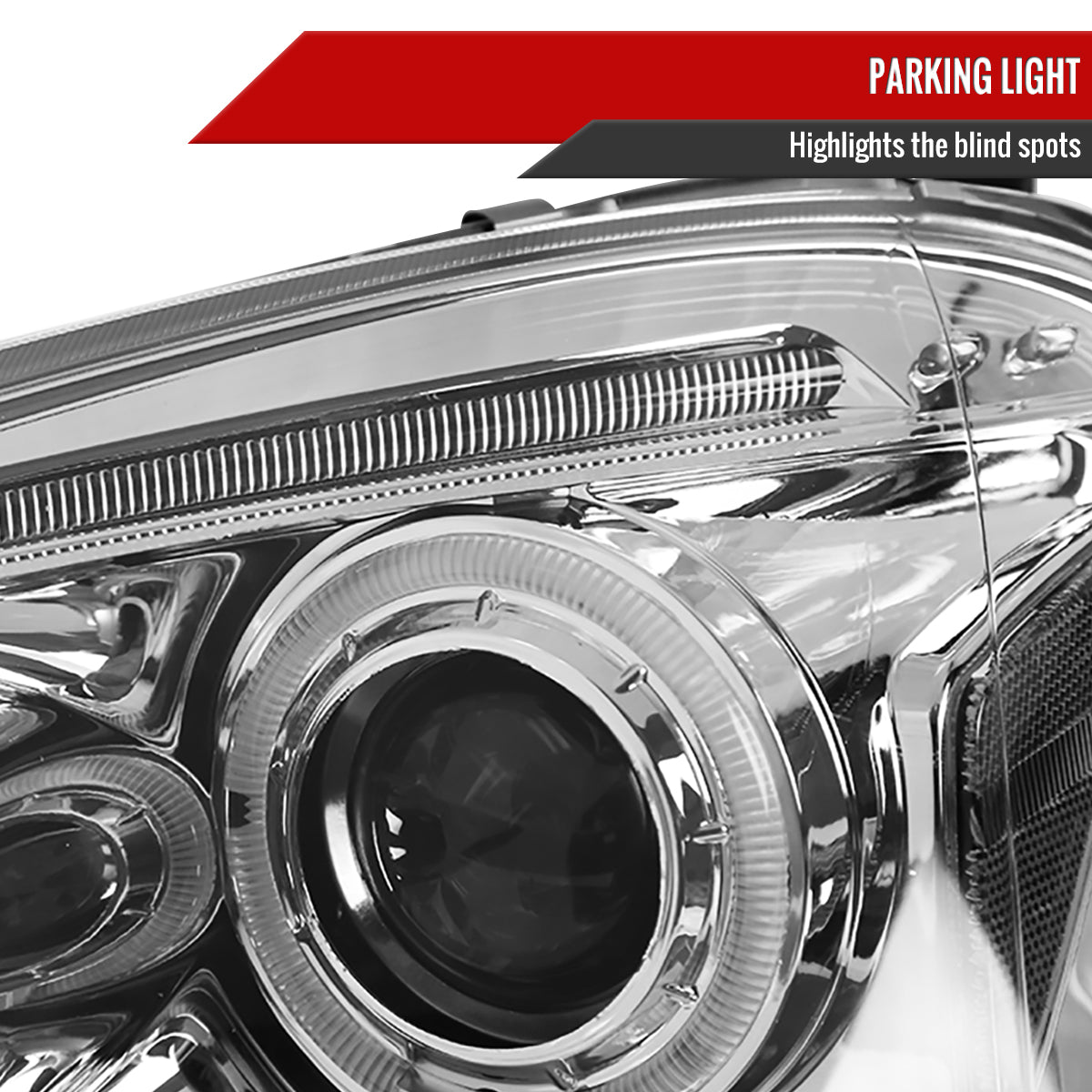 2002-2004 Acura RSX Dual Halo Projector Headlights (Chrome Housing/Clear Lens)