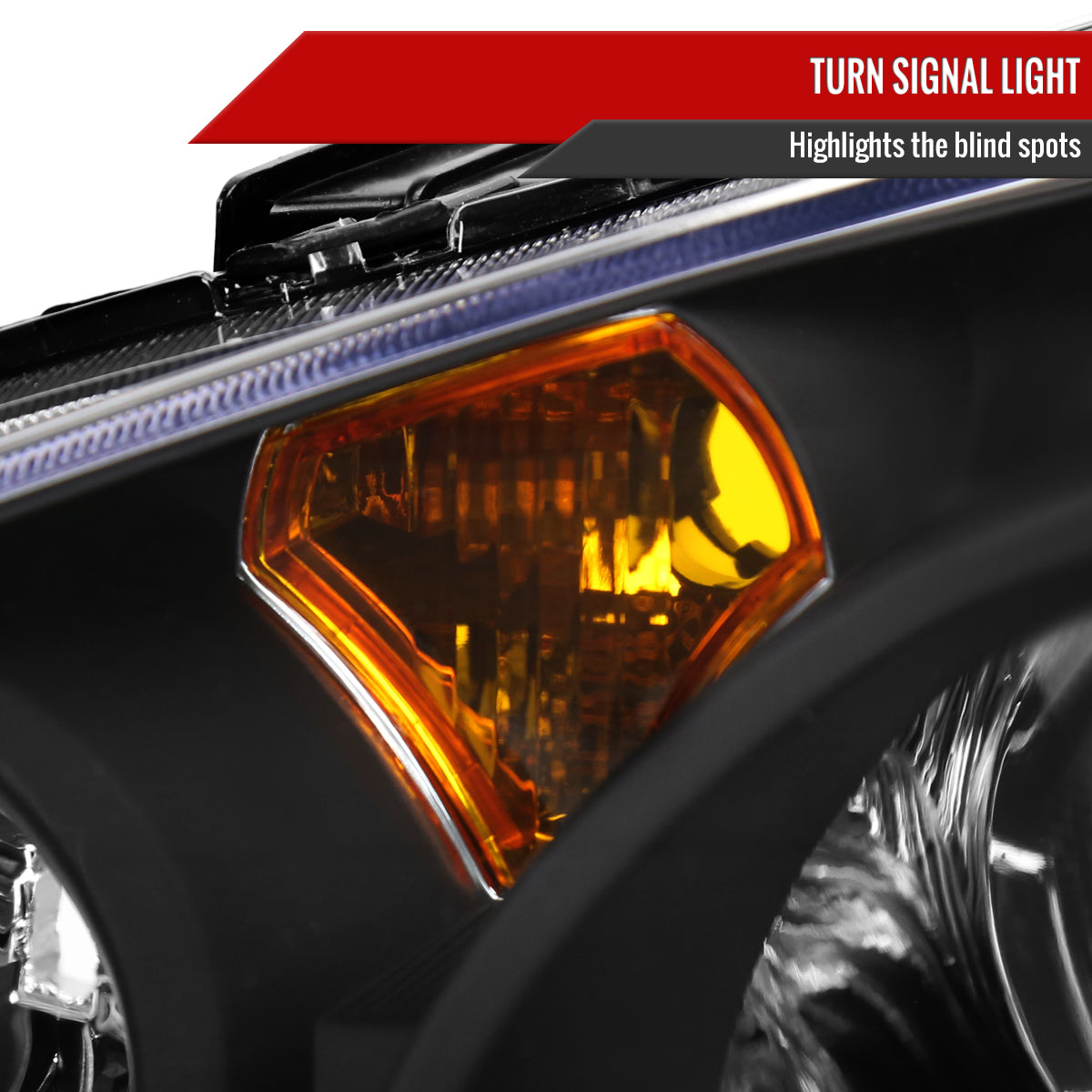 2002-2004 Acura RSX Retro Style Projector Headlights w/ Amber Reflectors (Matte Black Housing/Clear Lens)