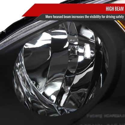 2002-2004 Acura RSX Retro Style Projector Headlights w/ Amber Reflectors (Matte Black Housing/Clear Lens)