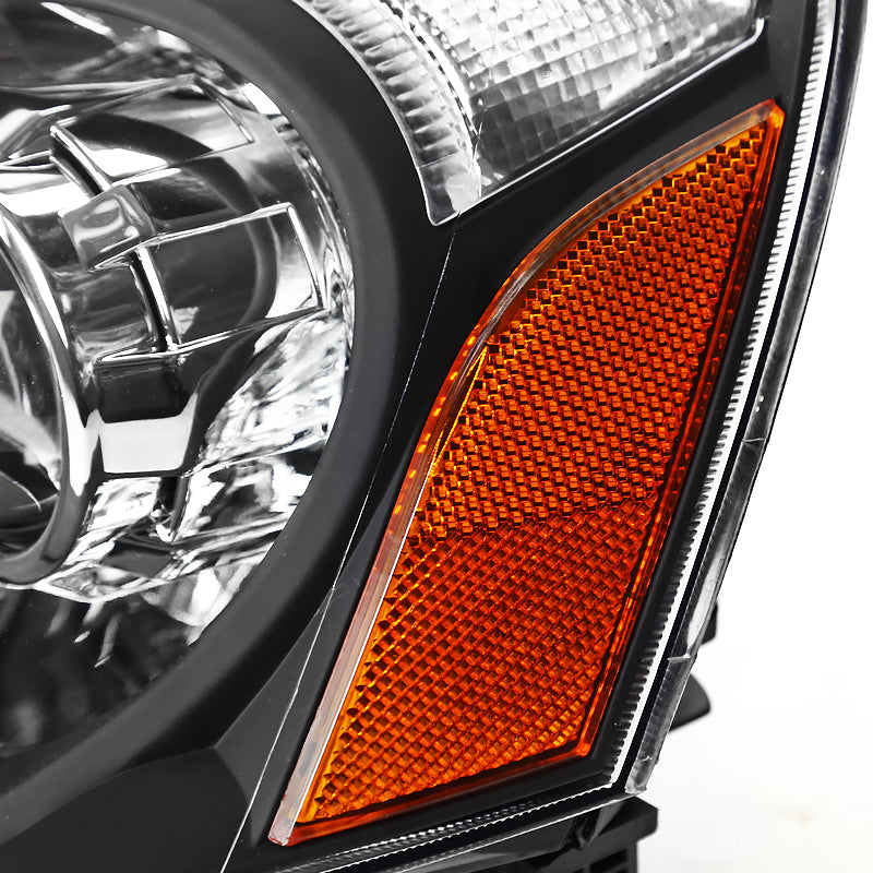 2002-2004 Acura RSX Retro Style Projector Headlights w/ Amber Reflectors (Matte Black Housing/Clear Lens)