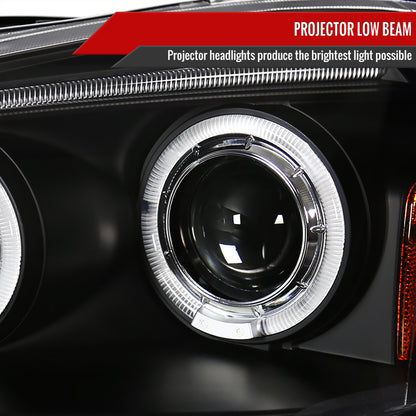 2002-2004 Acura RSX Dual Halo Projector Headlights (Matte Black Housing/Clear Lens)