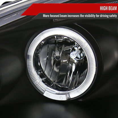 2002-2004 Acura RSX Dual Halo Projector Headlights (Matte Black Housing/Clear Lens)