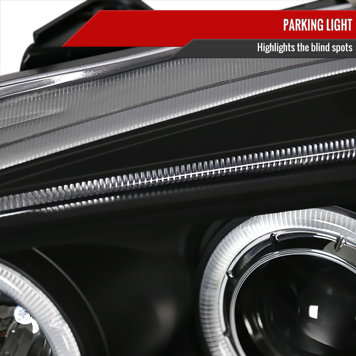 2002-2004 Acura RSX Dual Halo Projector Headlights (Matte Black Housing/Clear Lens)