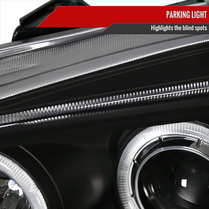 2002-2004 Acura RSX Dual Halo Projector Headlights (Matte Black Housing/Clear Lens)