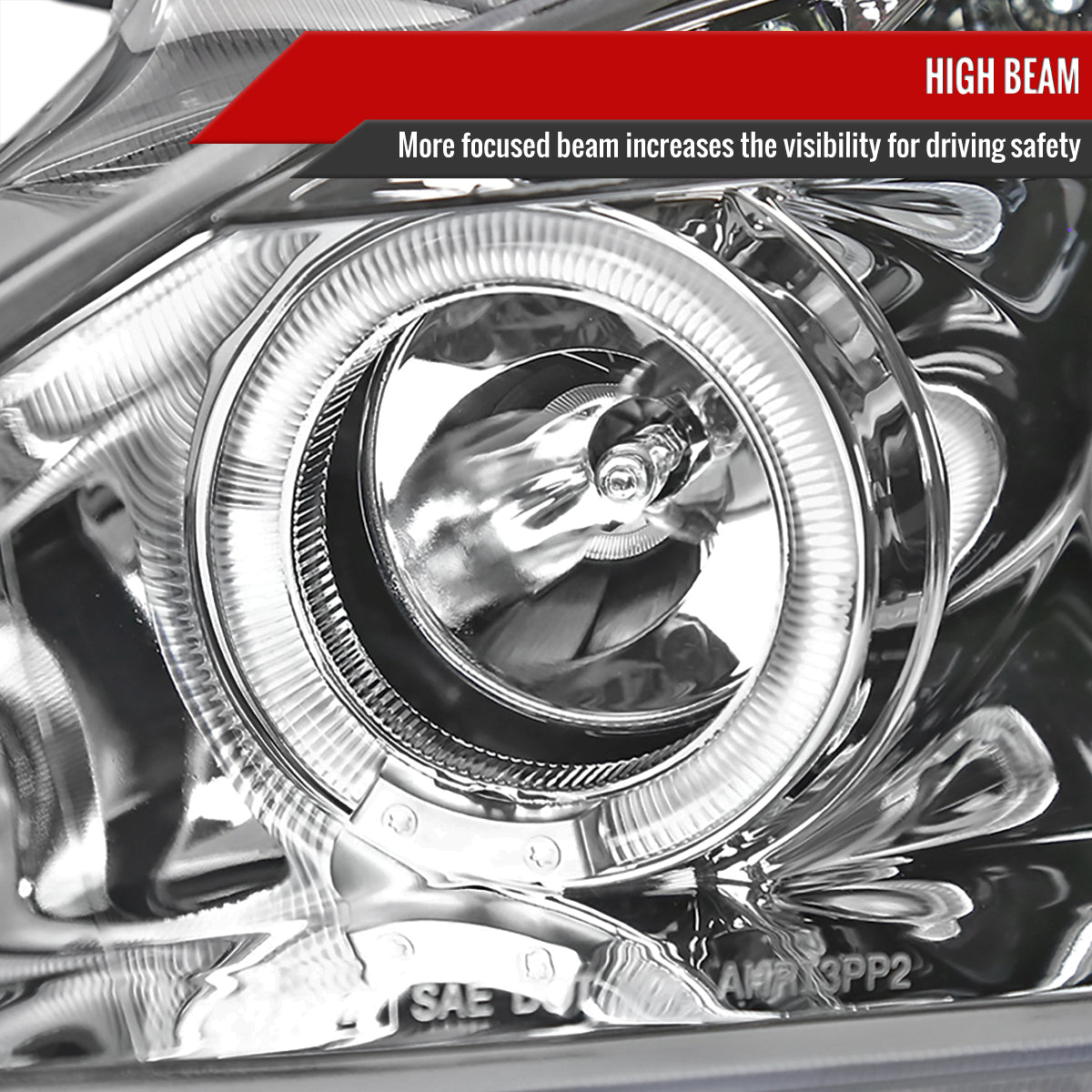 2004-2009 Honda S2000 AP2 Dual Halo Projector Headlights (Chrome Housing/Clear Lens)
