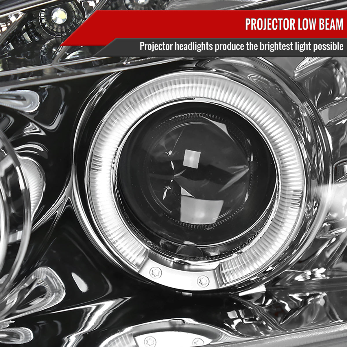 2004-2009 Honda S2000 AP2 Dual Halo Projector Headlights (Chrome Housing/Clear Lens)