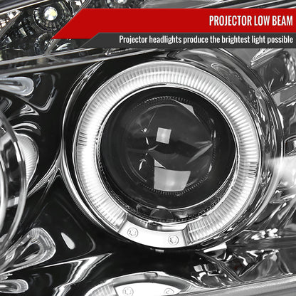 2004-2009 Honda S2000 AP2 Dual Halo Projector Headlights (Chrome Housing/Clear Lens)