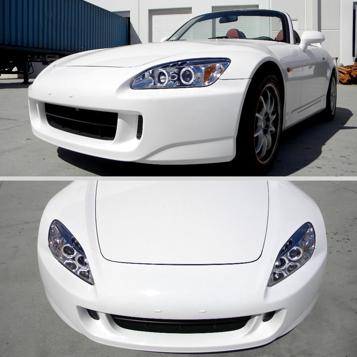 2004-2009 Honda S2000 AP2 Dual Halo Projector Headlights (Chrome Housing/Clear Lens)