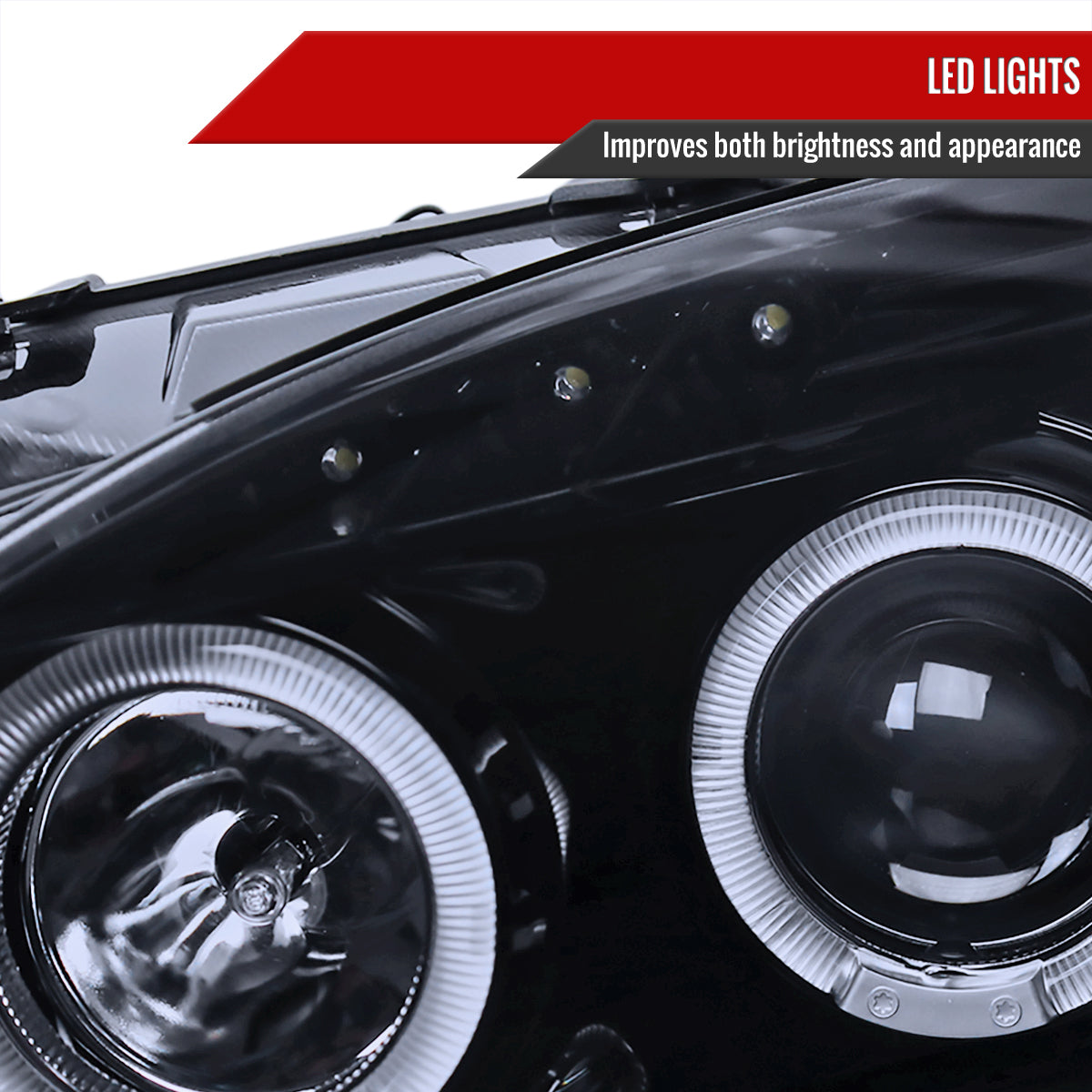 2004-2009 Honda S2000 AP2 Dual Halo Projector Headlights (Glossy Black Housing/Smoked Lens)