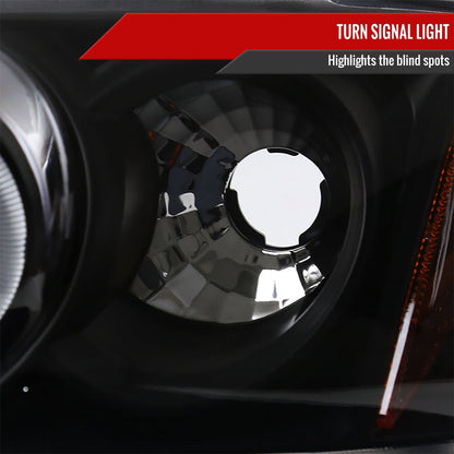 2000-2003 Nissan Sentra Dual Halo Projector Headlights (Matte Black Housing/Clear Lens)