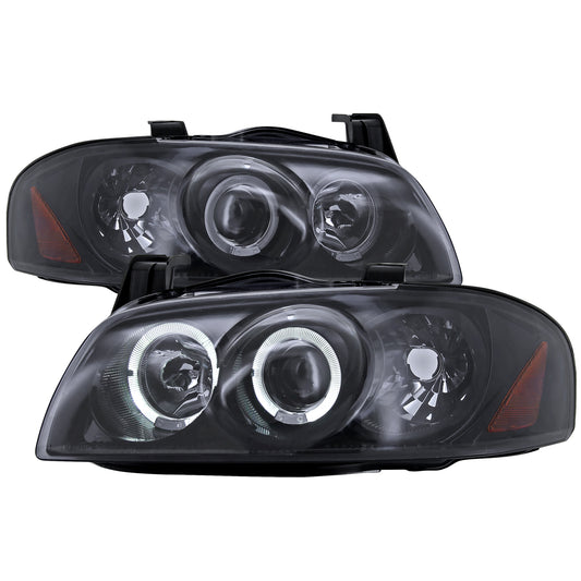 2004-2006 Nissan Sentra Dual Halo Projector Headlights (Glossy Black Housing/Smoked Lens)