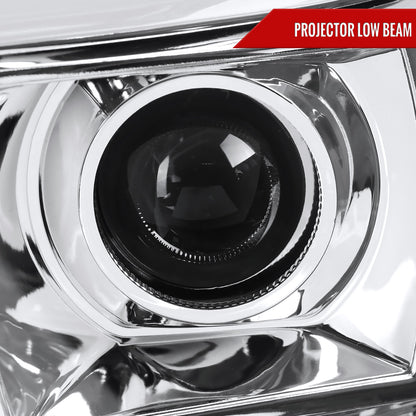 2007-2013 GMC Sierra 1500 / 2007-2014 Sierra 1500HD 2500HD 3500HD / 2009-2013 Sierra 1500 Hybrid LED C-Bar Projector Headlights (Chrome Housing/Clear Lens)