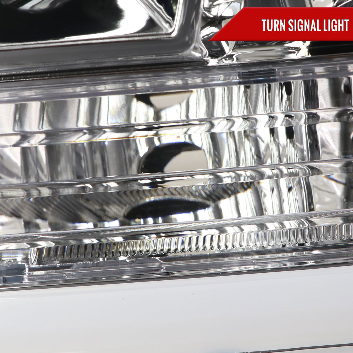 2007-2013 GMC Sierra 1500 / 2007-2014 Sierra 1500HD 2500HD 3500HD / 2009-2013 Sierra 1500 Hybrid LED C-Bar Projector Headlights (Chrome Housing/Clear Lens)