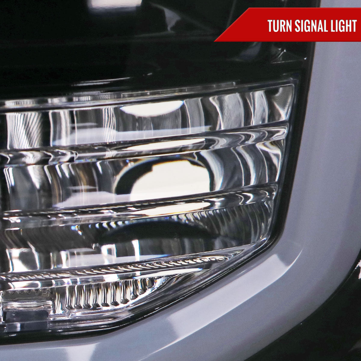 2007-2013 GMC Sierra 1500 / 2007-2014 Sierra 1500HD 2500HD 3500HD / 2009-2013 Sierra 1500 Hybrid LED C-Bar Projector Headlights (Glossy Black Housing/Smoked Lens)