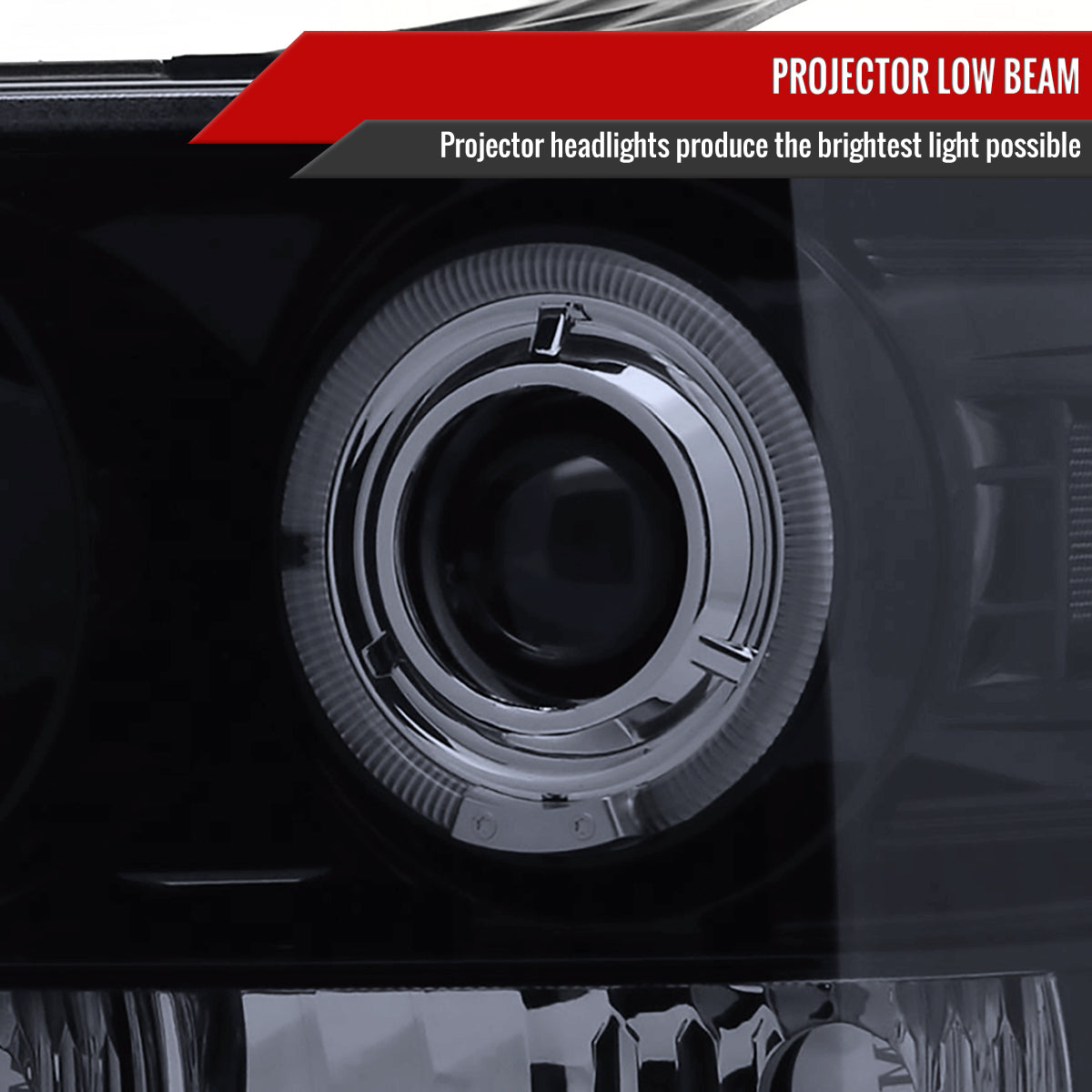 2007-2014 GMC Sierra SMD Dual Halo Projector Headlights (Glossy Black Housing/Smoked Lens)