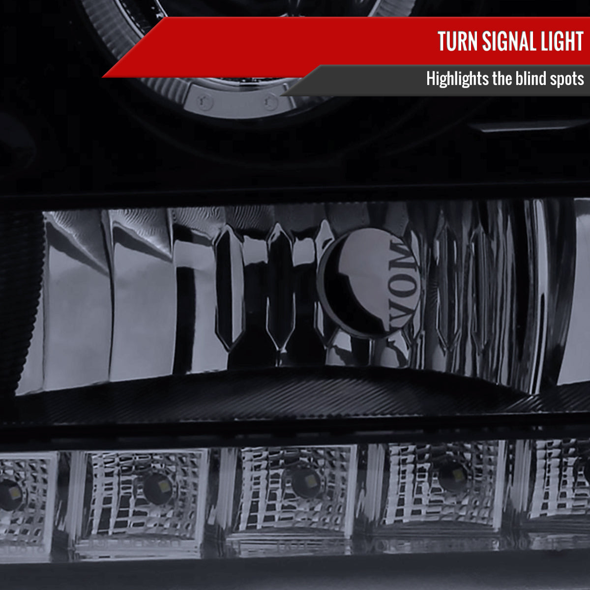 2007-2014 GMC Sierra SMD Dual Halo Projector Headlights (Glossy Black Housing/Smoked Lens)