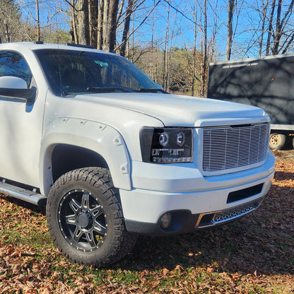 2007-2014 GMC Sierra SMD Dual Halo Projector Headlights (Glossy Black Housing/Smoked Lens)