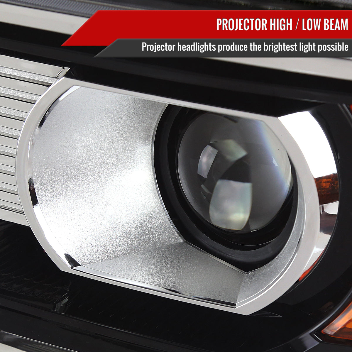 2014-2019 GMC Sierra LED Light Strip Projector Headlights (Chrome Housing/Clear Lens)
