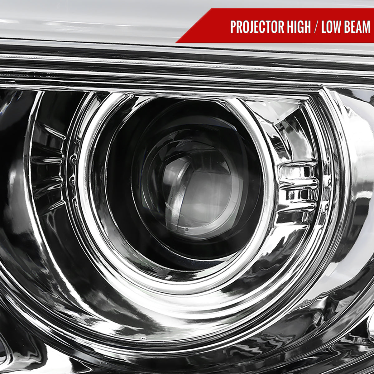 2014-2019 GMC Sierra 1500/2500HD/3500HD LED Bar Projector Headlight w/ LED Turn Signals (Chrome Housing/Clear Lens)