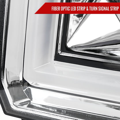 2014-2019 GMC Sierra 1500/2500HD/3500HD LED Bar Projector Headlight w/ LED Turn Signals (Chrome Housing/Clear Lens)