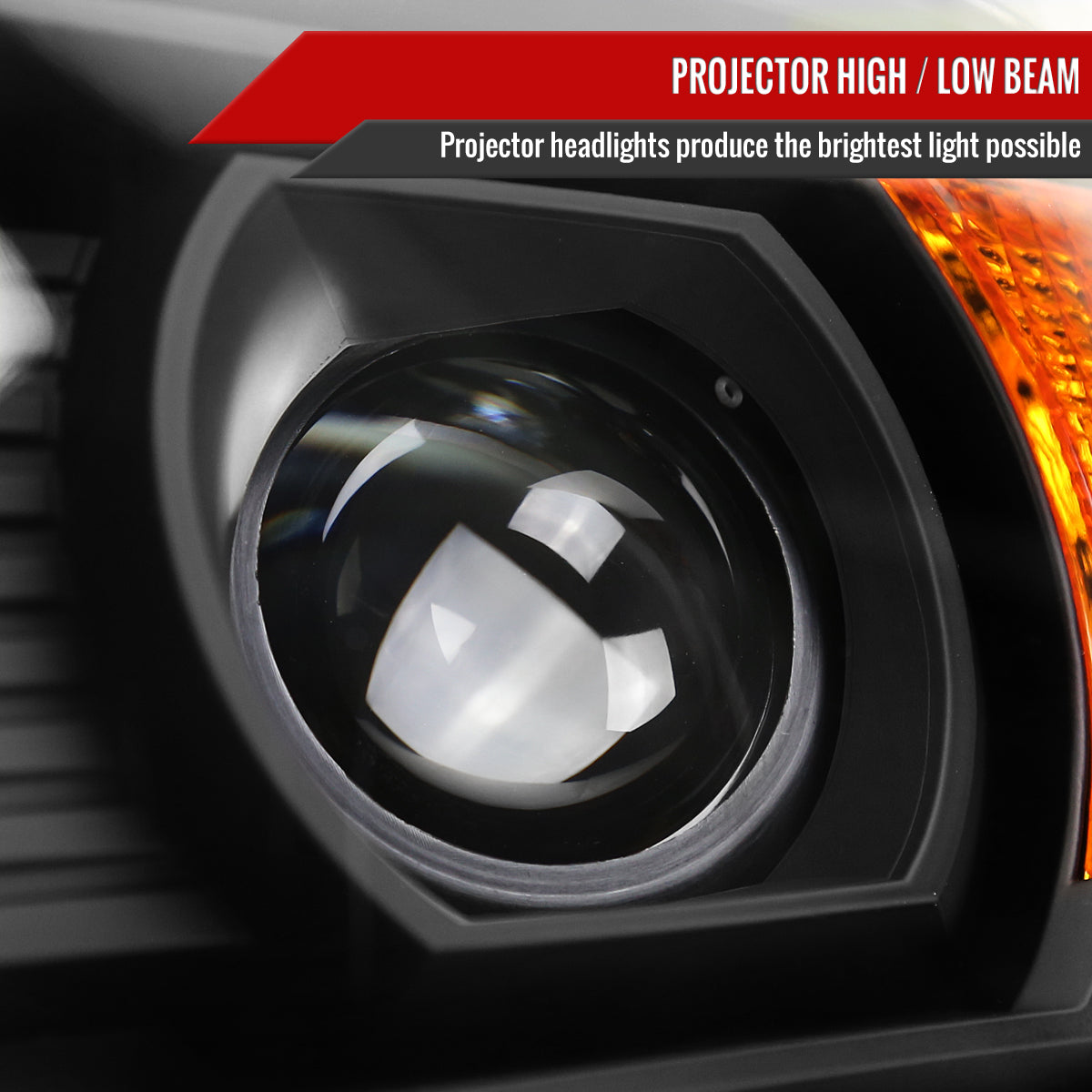 2014-2019 GMC Sierra LED Light Strip Projector Headlights (Matte Black Housing/Clear Lens)