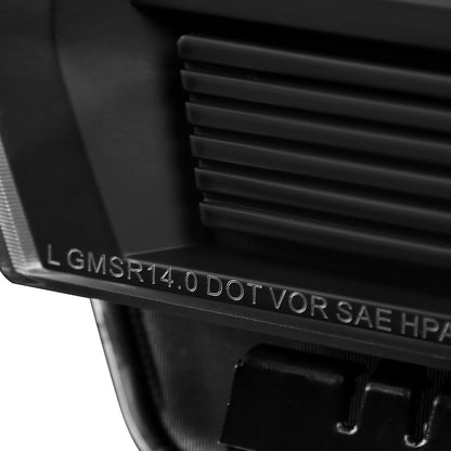 2014-2019 GMC Sierra 1500/2500HD/3500HD Projector Headlights w/ Amber Reflectors (Matte Black Housing/Clear Lens)