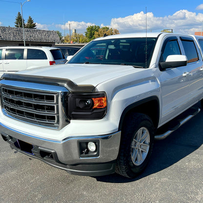 2014-2019 GMC Sierra 1500/2500HD/3500HD Projector Headlights w/ Amber Reflectors (Matte Black Housing/Clear Lens)