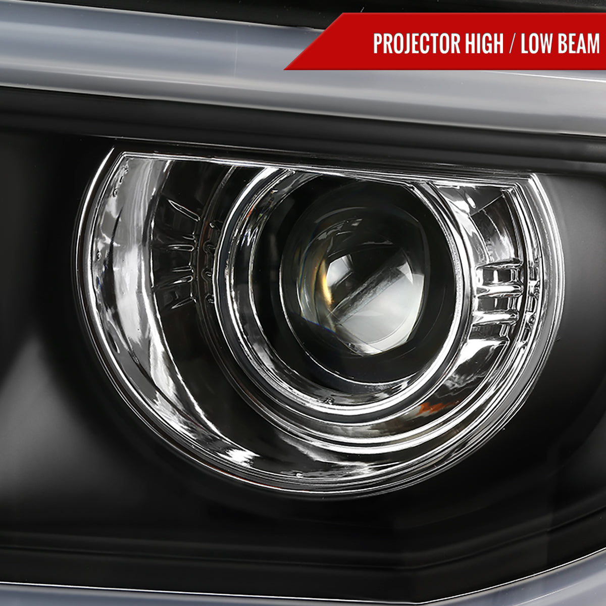 2014-2019 GMC Sierra 1500/2500HD/3500HD LED Bar Projector Headlights w/ LED Turn Signal Lights (Chrome Housing/Clear Lens)