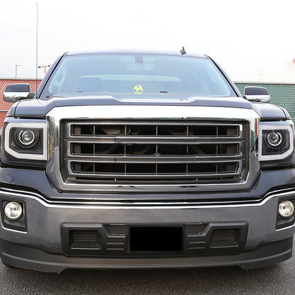 2014-2019 GMC Sierra 1500/2500HD/3500HD LED Bar Projector Headlights w/ LED Turn Signal Lights (Chrome Housing/Clear Lens)