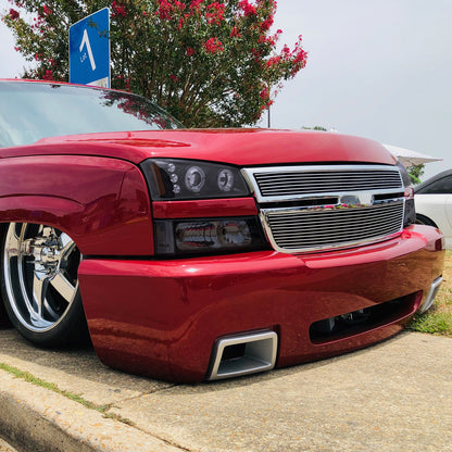 2002-2006 Chevrolet Avalanche/ 2003-2007 Silverado Dual Halo Projector Headlights (Glossy Black Housing/Smoked Lens)