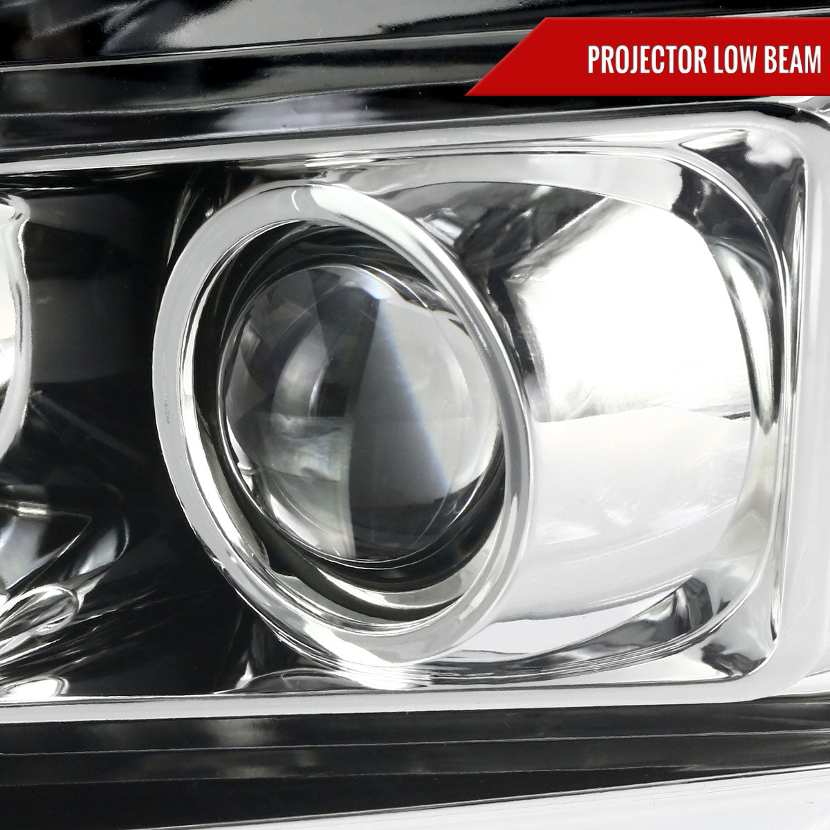 2007-2013 Chevrolet Silverado 1500/ 2007-2014 Silverado 2500HD 3500HD LED C-Bar Projector Headlights (Chrome Housing/Clear Lens)