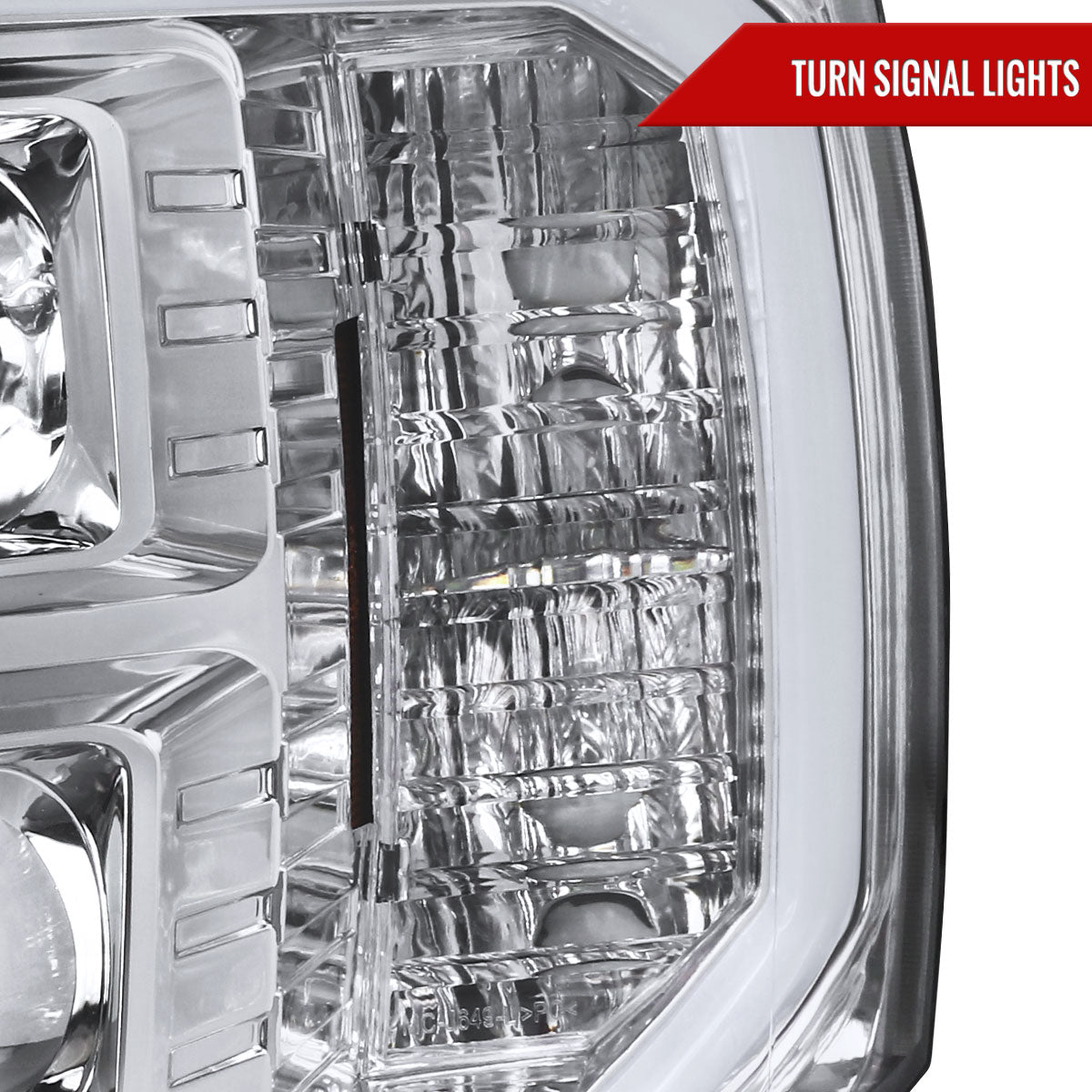 2007-2013 Chevrolet Silverado 1500/ 2007-2014 Silverado 2500HD 3500HD LED C-Bar Projector Headlights (Chrome Housing/Clear Lens)